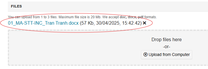 Upload Confirmation