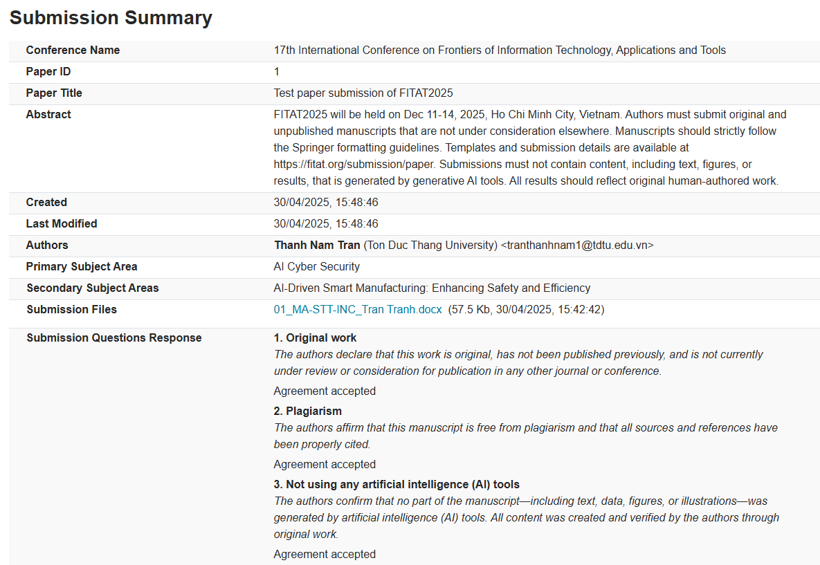 Submission Summary